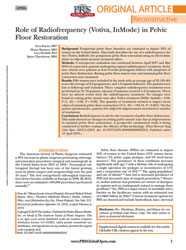 Role of Radiofrequency (Votiva, InMode) in Pelvic Floor Restoration