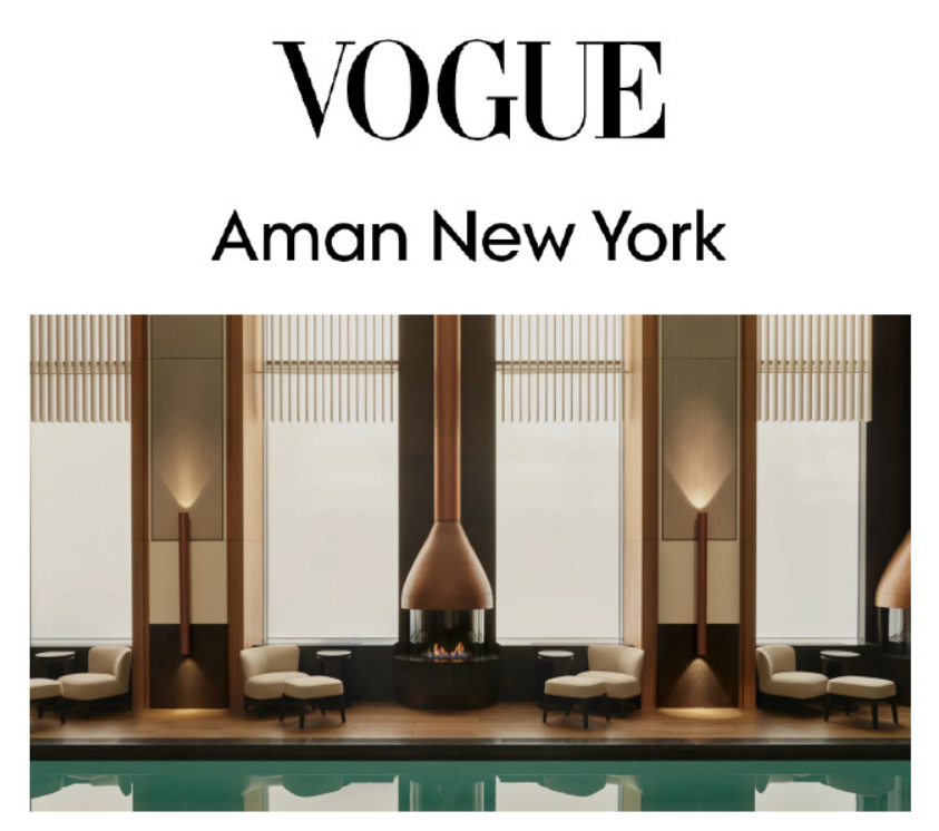 Aman New York Ranked as One of the Top 5 Spas by Vogue