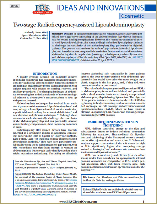 Two-stage Radiofrequency-assisted Lipoabdominoplasty