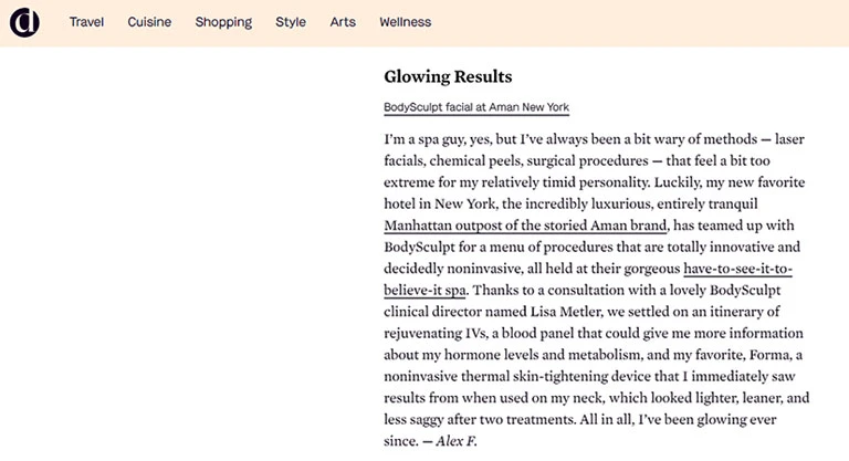 Aman New York - Testimonial